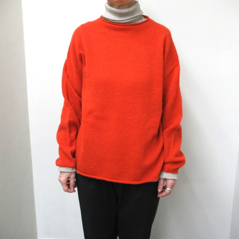 DAYS-sohi- ホールガーメントボトルネックプルオーバー /バーミリオン28 【日本製】